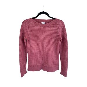 L.L.Bean Sweater Size XS 100% Cotton Textured Knit Pullover Women’s Long Sleeve